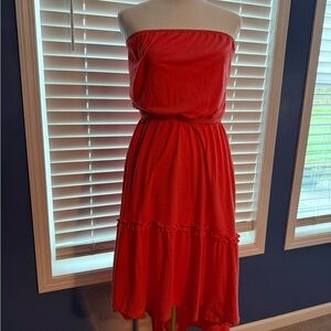Faded Glory Vibrant Red Strapless Dress